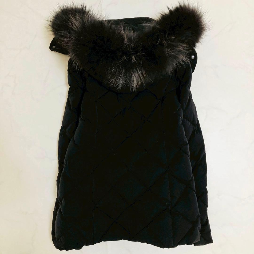 タトラス ベリーナ ラクーンファー キルティング ダウンコート 黒 02