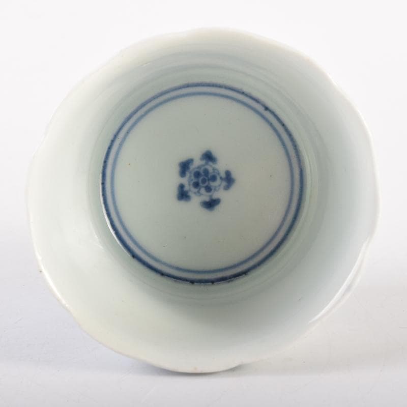 伊万里焼 染付 角福柿右衛門様式 松竹梅文 猪口 時代箱付 C 6969