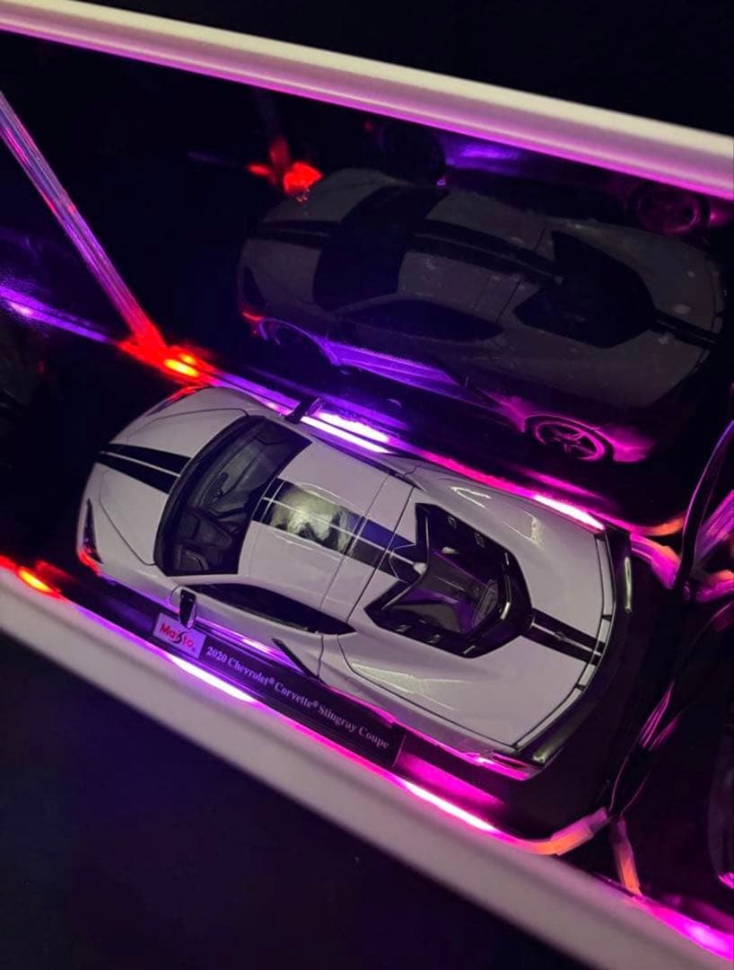 【世界に一つ‼️】Corvette 1/18 ジオラマ LED 展示 鑑賞用 模型