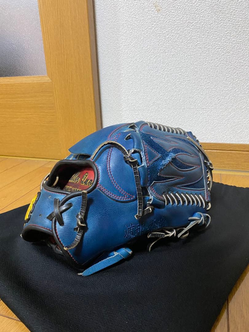 RYU 硬式用 投手 オーダー グローブ 青 縦閉じ - メルカリ