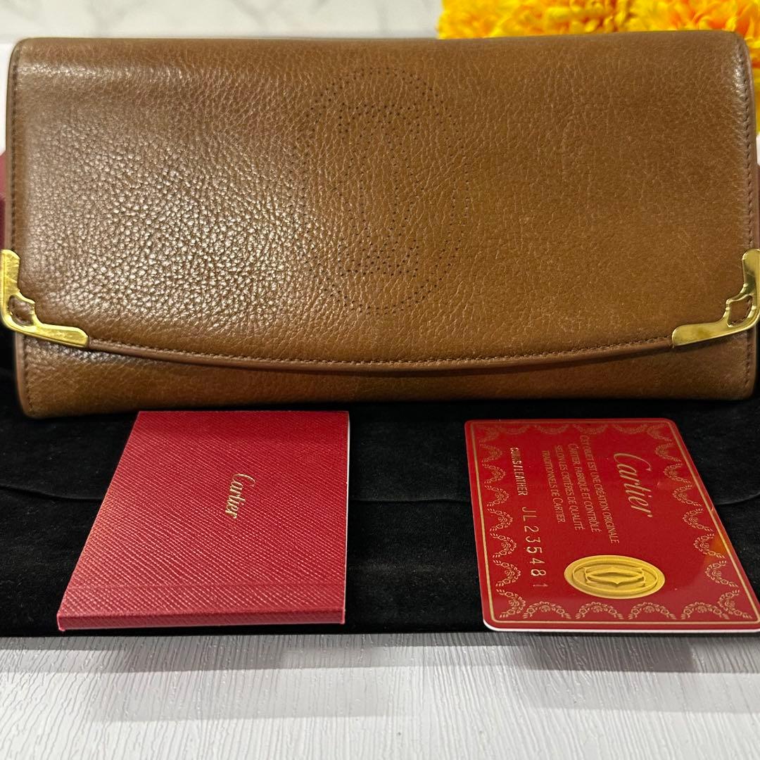 新品同様‼️ カルティエ　Cartier 財布　長財布　マルチェロ カルティエ 長財布 マルチェロ ラウンドファスナー レザー Cartier 黒