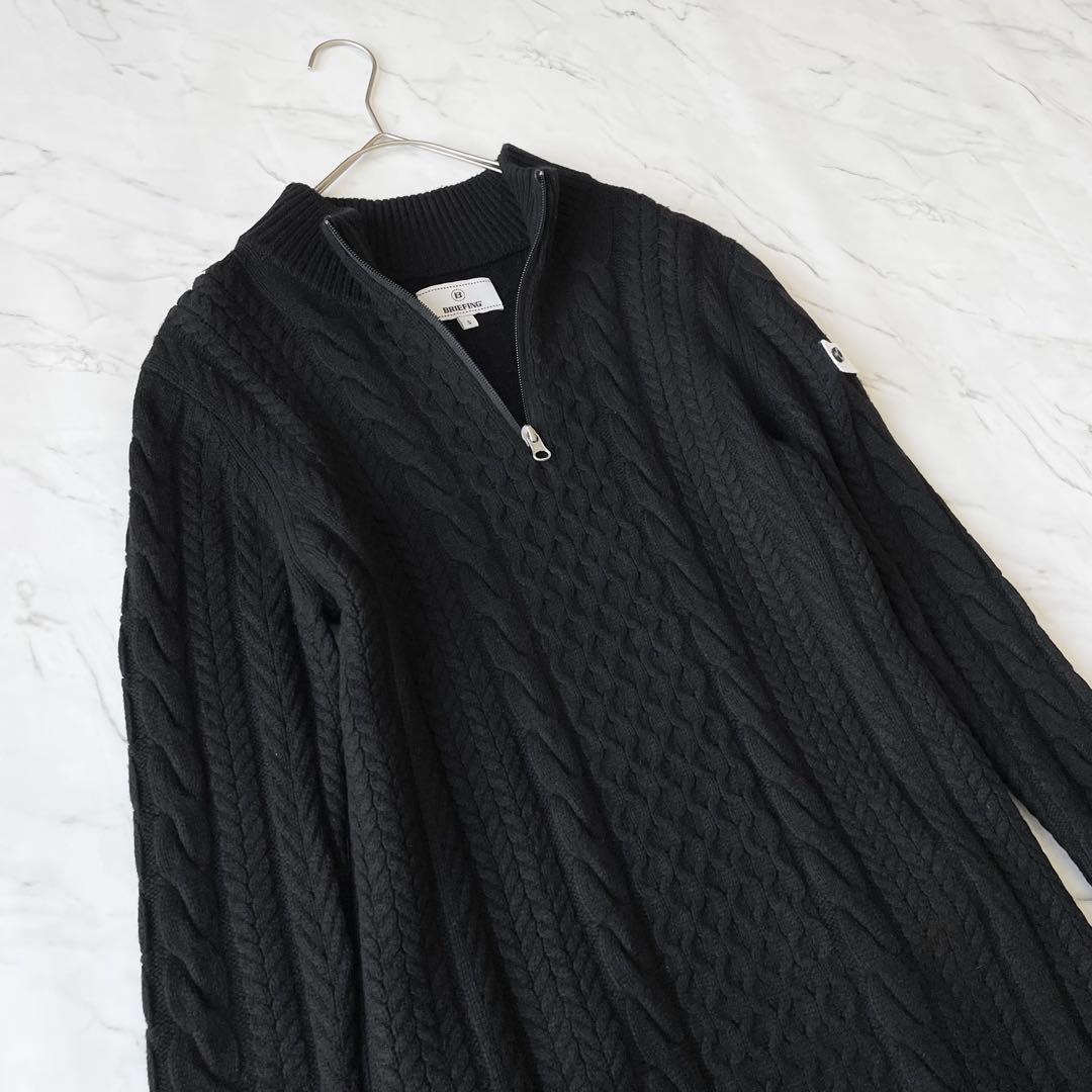 4364【美品】ブリーフィング ケーブルニットワンピース ハーフジップ