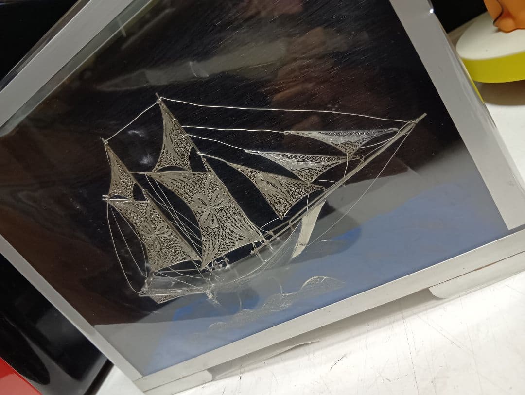 希少 銀製 帆船 透かし彫り 細密細工 sailing ship sv900 - メルカリ