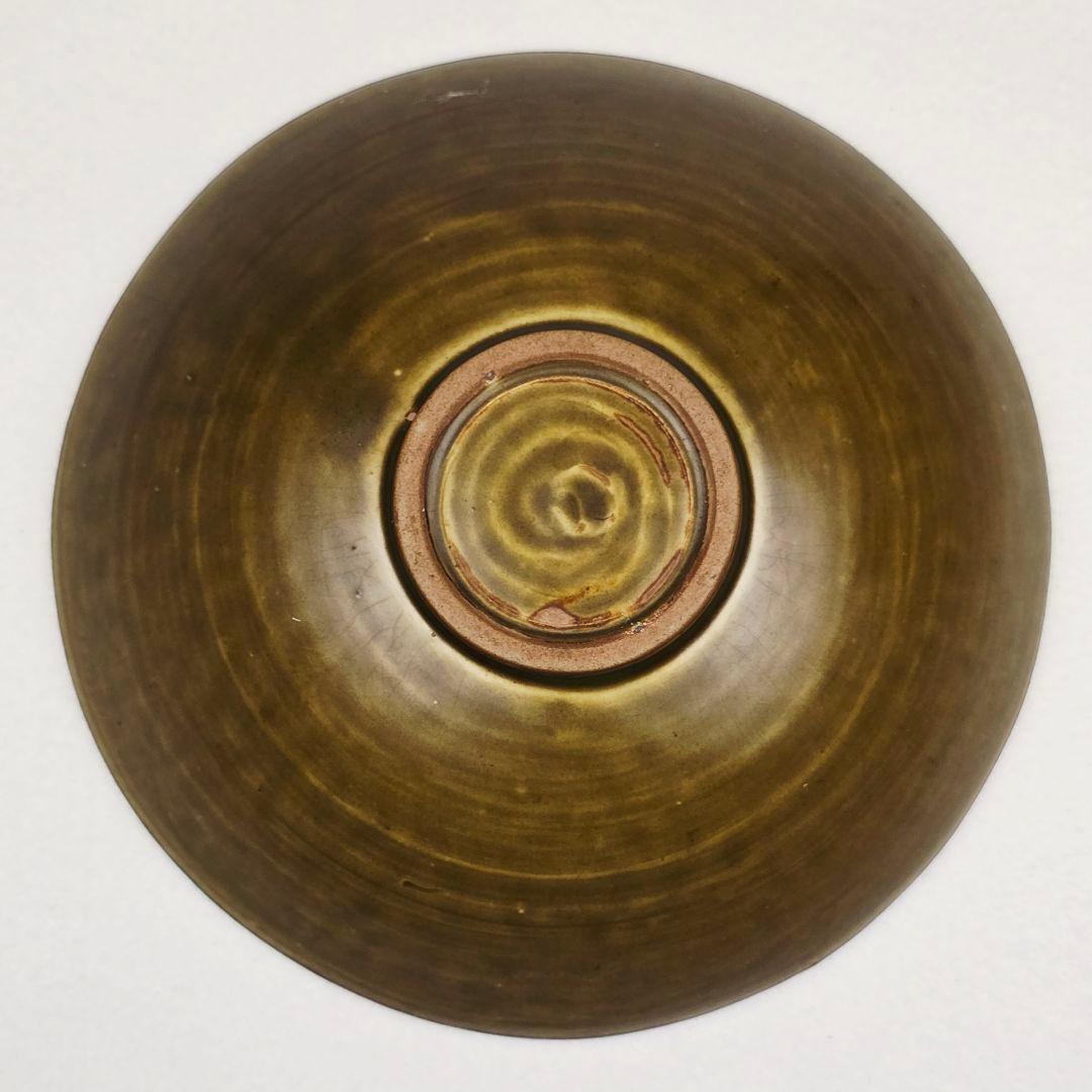 舶来品 中国古磁 越窯青磁 陽刻 絡枝花卉 鳳凰紋 茶碗 茶道具 美術