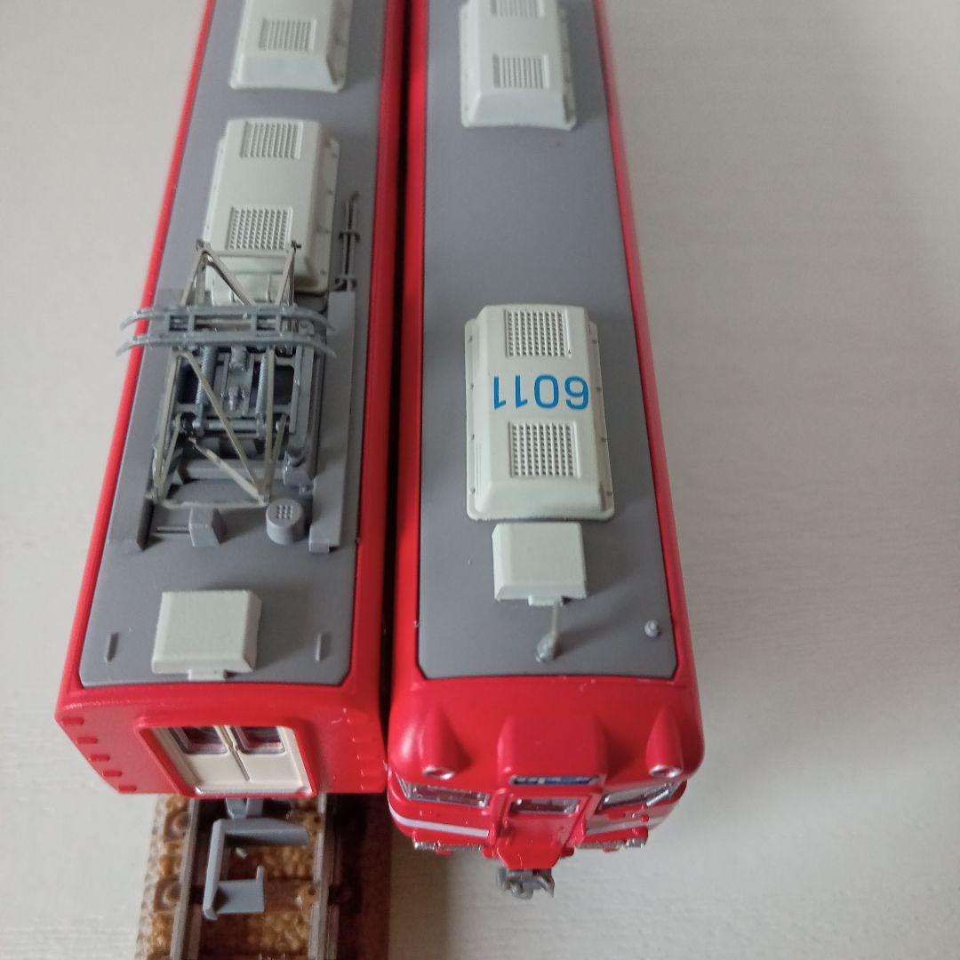 【レトロ】名古屋鉄道6000系　白帯　2両セット　赤色　白ライン