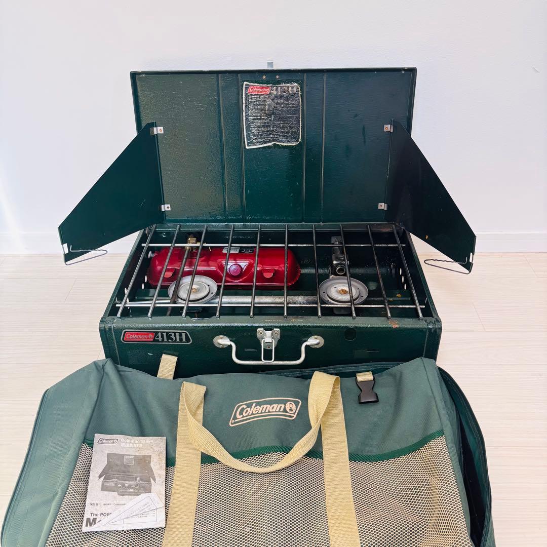 Coleman 413H ツーバーナーコンロ アウトドア ケース付き 2009 - メルカリ