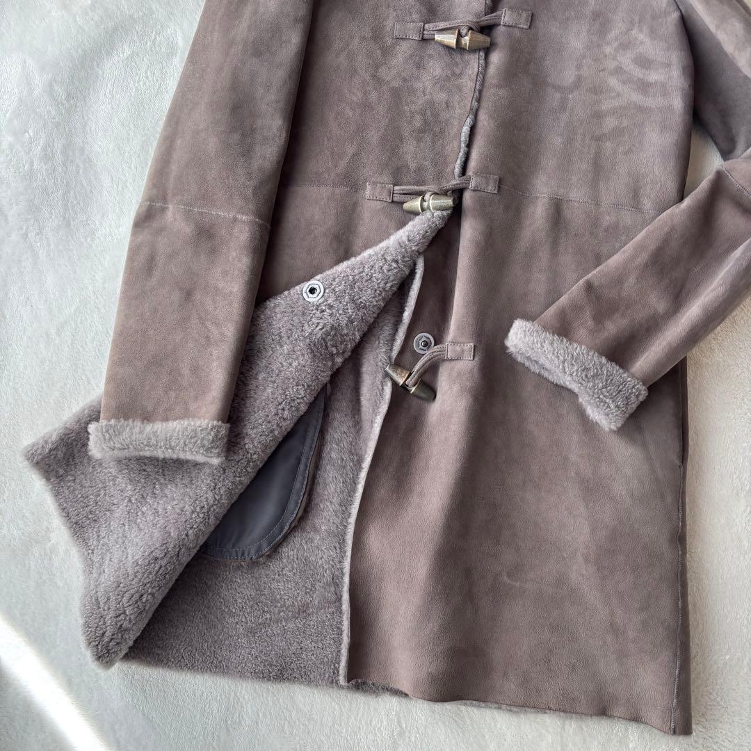 極希少✨セオリー ムートン ボア ダッフルコート グレージュ - メルカリ