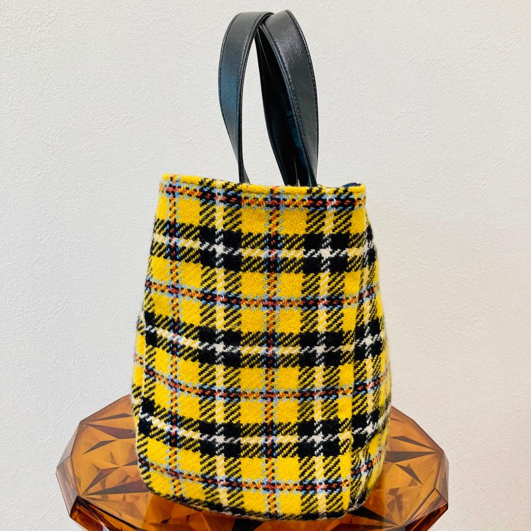 ファミリア トートバッグ ファミリアショー限定 イエローチェック マチ