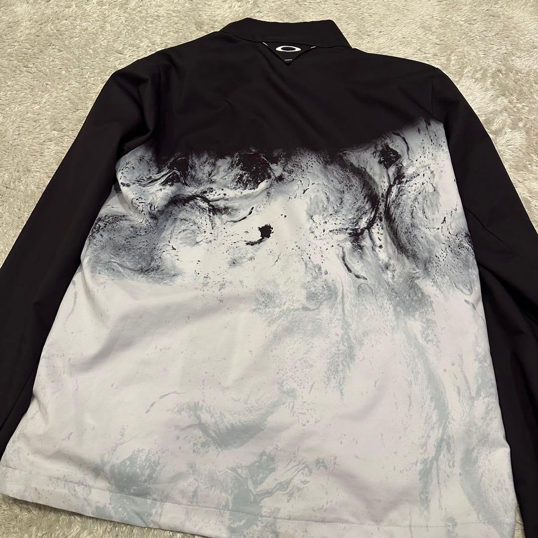 特大 オークリー ジャケット ナイロン 総柄 メンズ サイズXL スカル