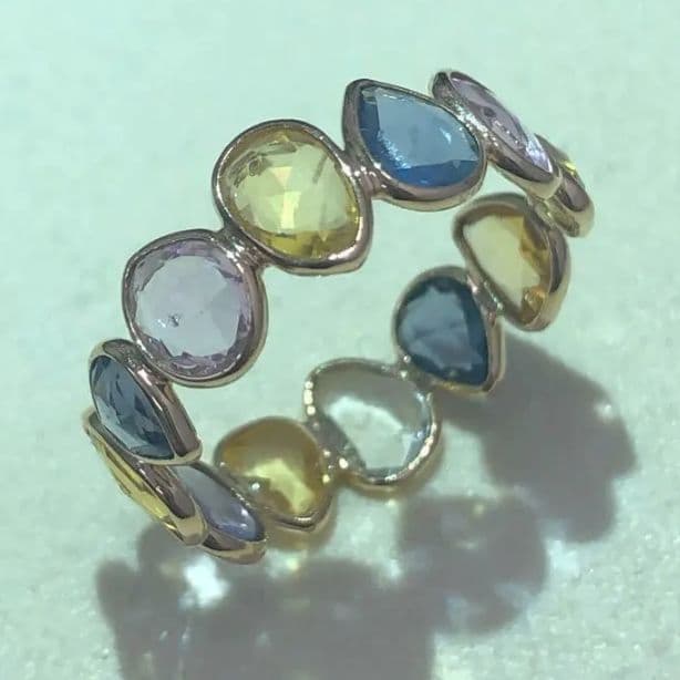 値下げ申請のみ受付ます。K18サファイアリング - メルカリ