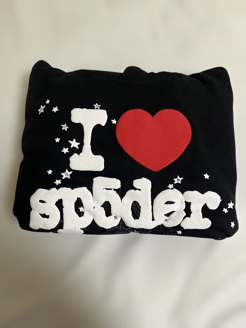 Sp5der I♡sp5der パーカー　ブラック Sp5der I Heart Sp5 Hoodie Black – Restock AR