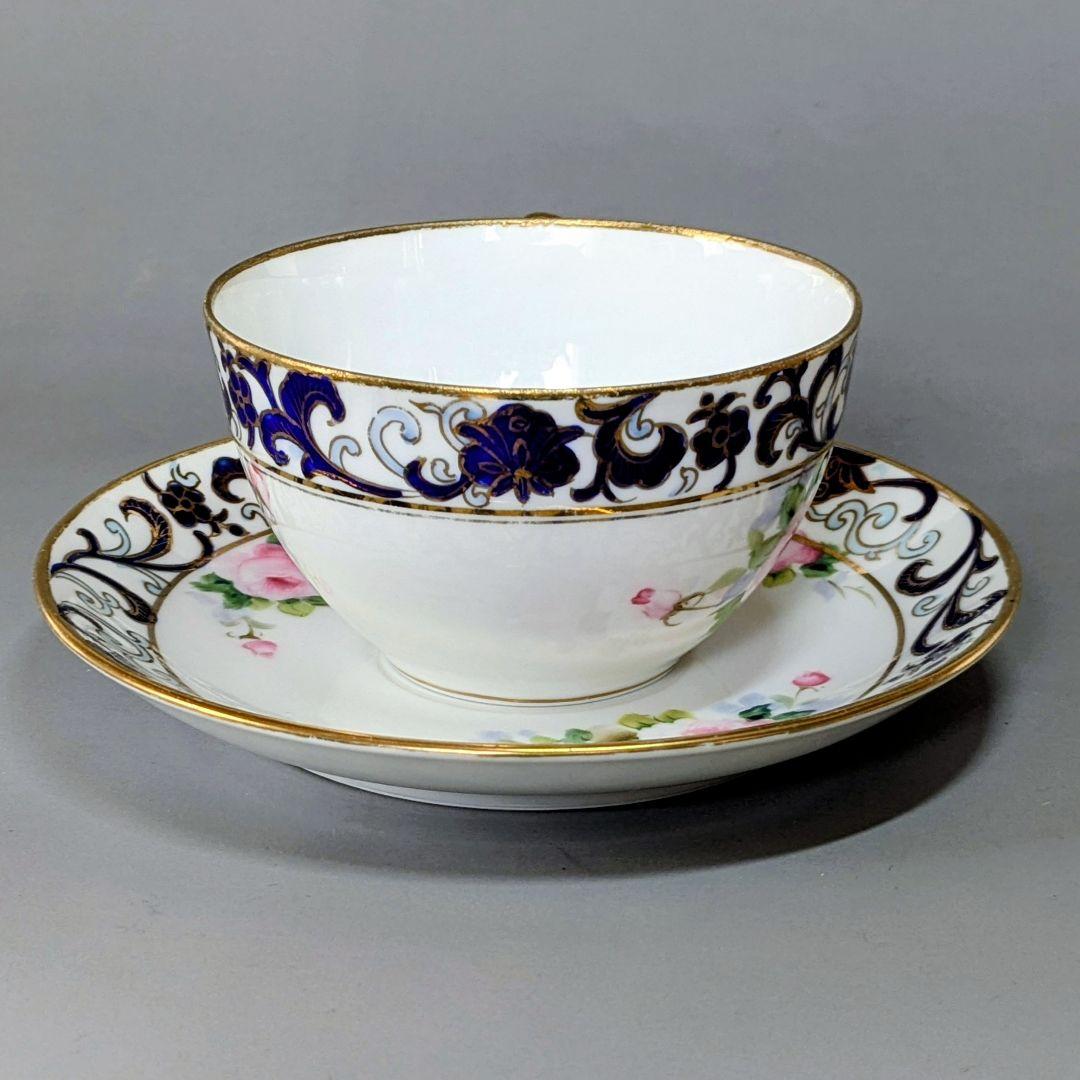 オールドノリタケ銘品!! 金彩藍帯薔薇図紋 キャビネットカップ＆ソーサー