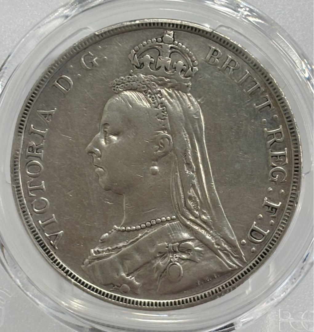 大英帝国1891年ヴィクトリア女王 ジュビリーヘッドクラウン大型銀貨