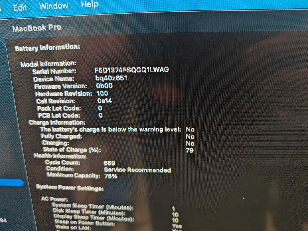 MacBook Pro 16インチ M1 Pro／16GB／1TB 画面故障あり