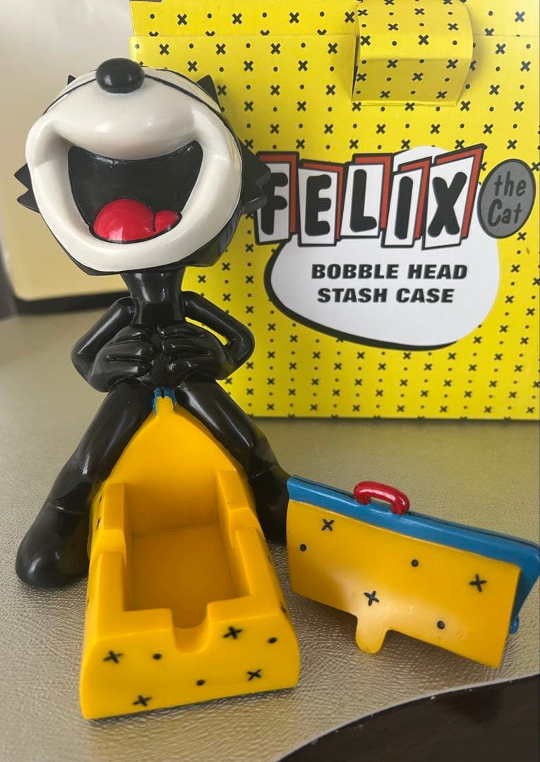 新品 Felix the Cat ボブルヘッド スタッシュケース 小物入れ