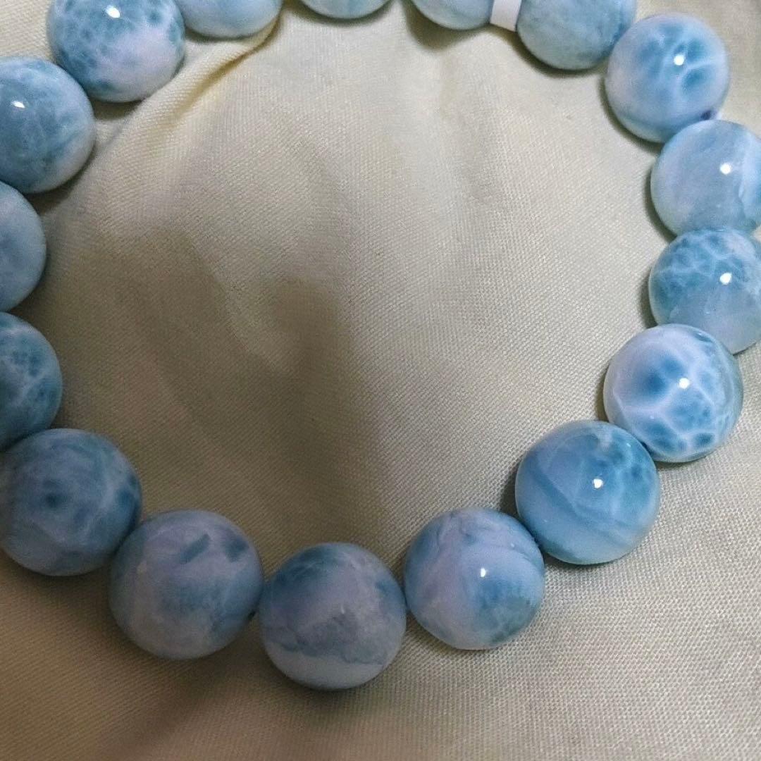 高品質 天然ラリマー ブレスレット 12.5mm