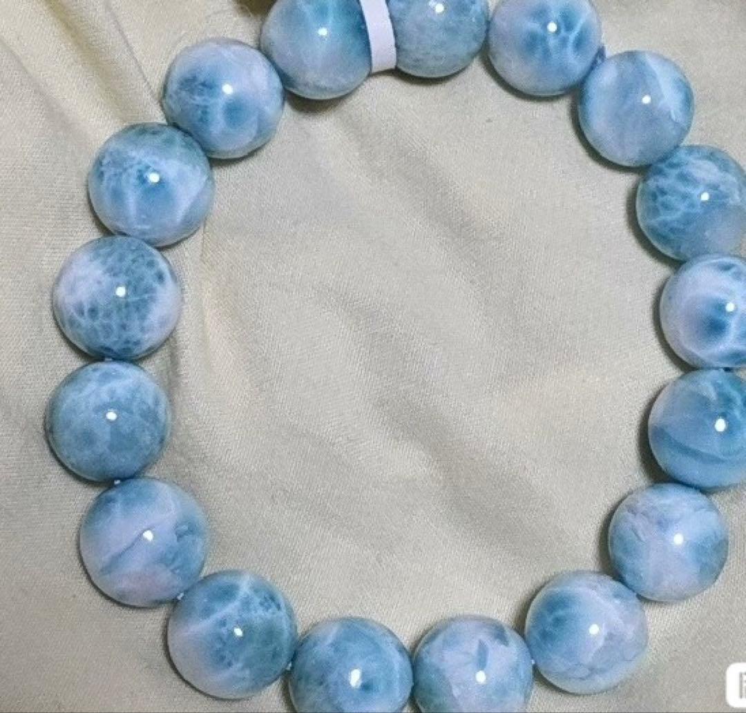 高品質 天然ラリマー ブレスレット 12.5mm