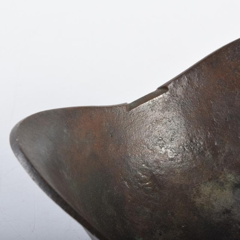 西村純一作　青銅　七宝飾り　灰落　灰皿　共箱　N　6968