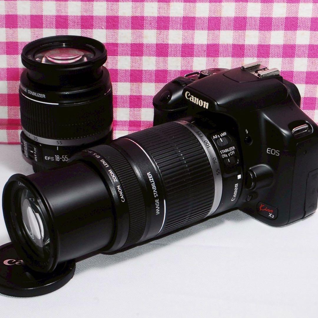 ☆思い出を綺麗に残そう☆Canon kiss x2一眼レフ ダブルズームキット EOS Kiss X2 ダブルズームキットの製品画像 - 価格.com