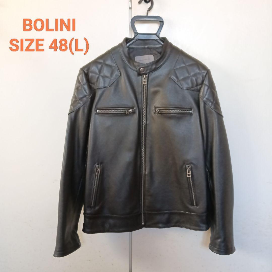✪美品！イタリア BOLINI ライダーズ レザージャケット ブラック 48 L ✪美品！イタリア BOLINI ライダーズ レザージャケット ブラック 48 L