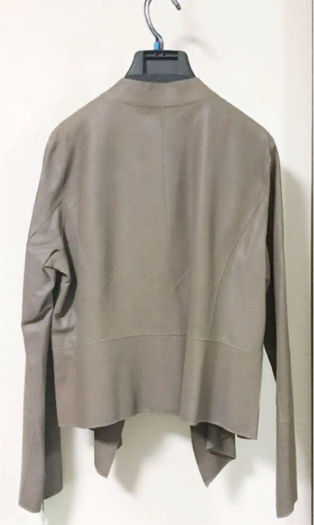 ディノス ゴートレザードレープカラージャケット グレージュ|mercari