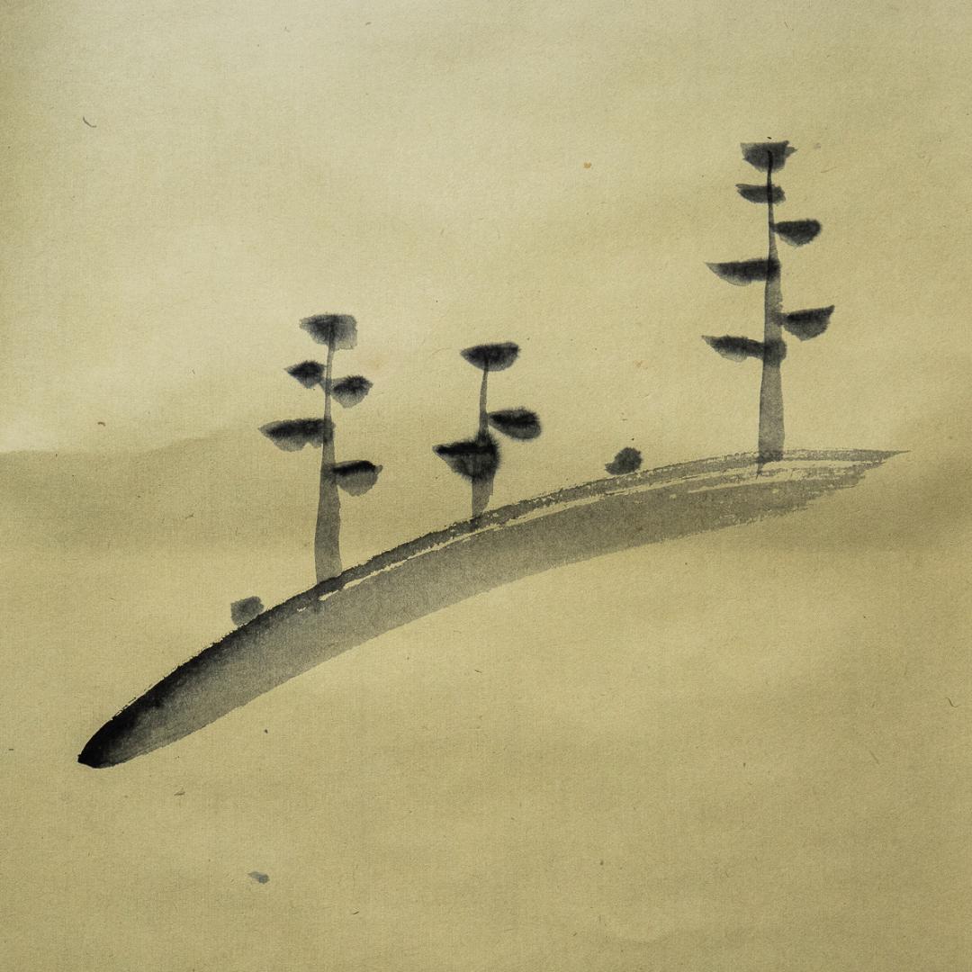 掛軸-1067　大徳寺　小堀定泰　松島之画賛　「松樹千年翠」　共箱