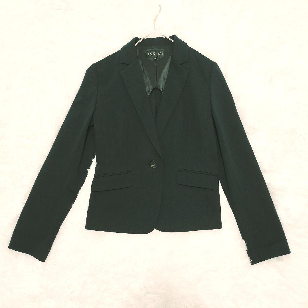 INDIVI パンツスーツ セットアップ ウォッシャブル L 大きいサイズ