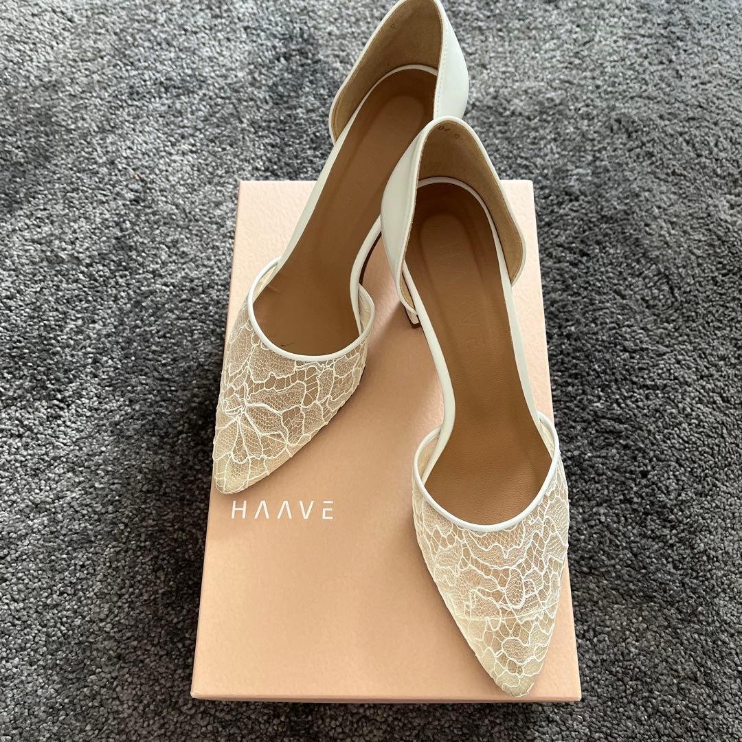 HAAVE レースオープンサイドパンプス　22.5cm