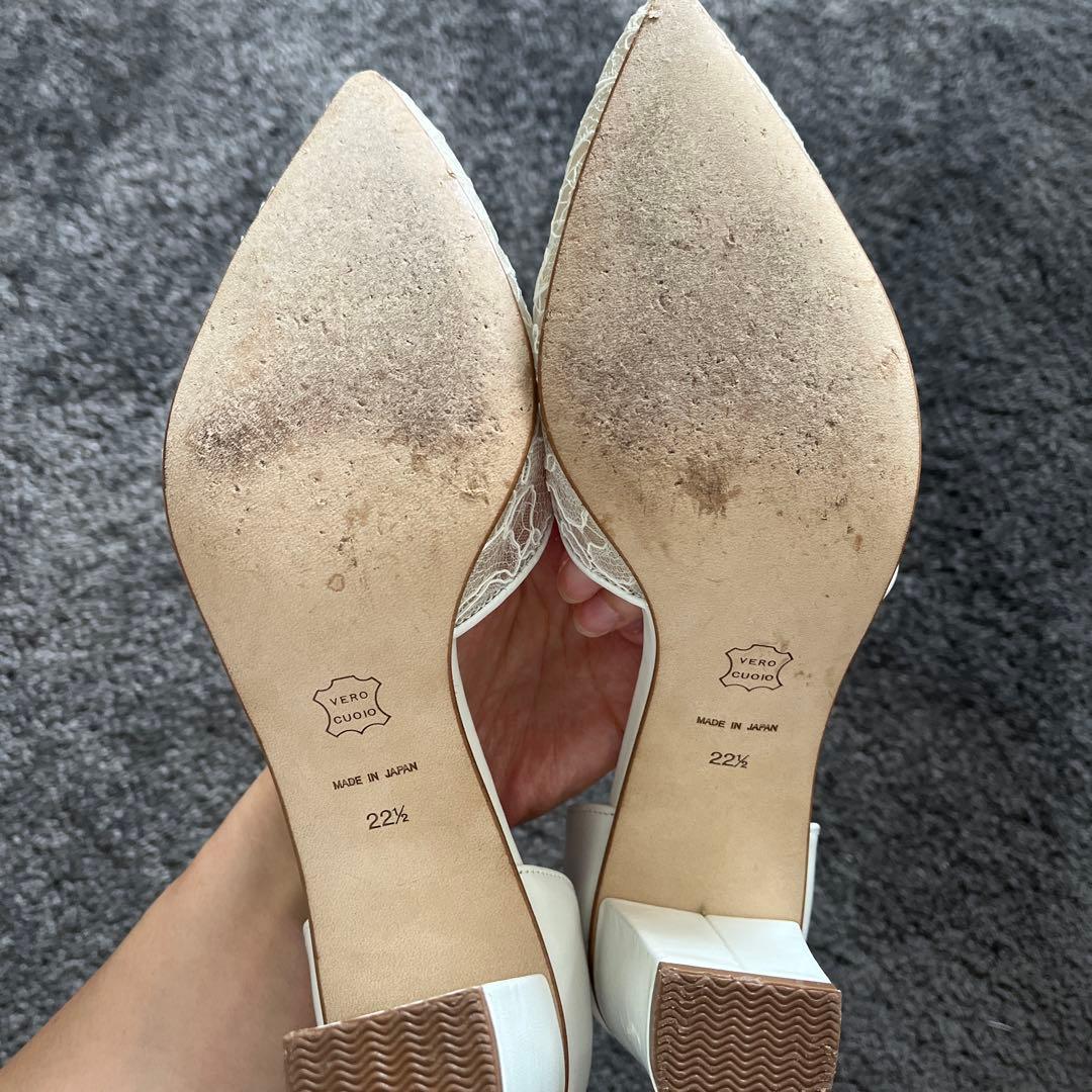 HAAVE レースオープンサイドパンプス　22.5cm