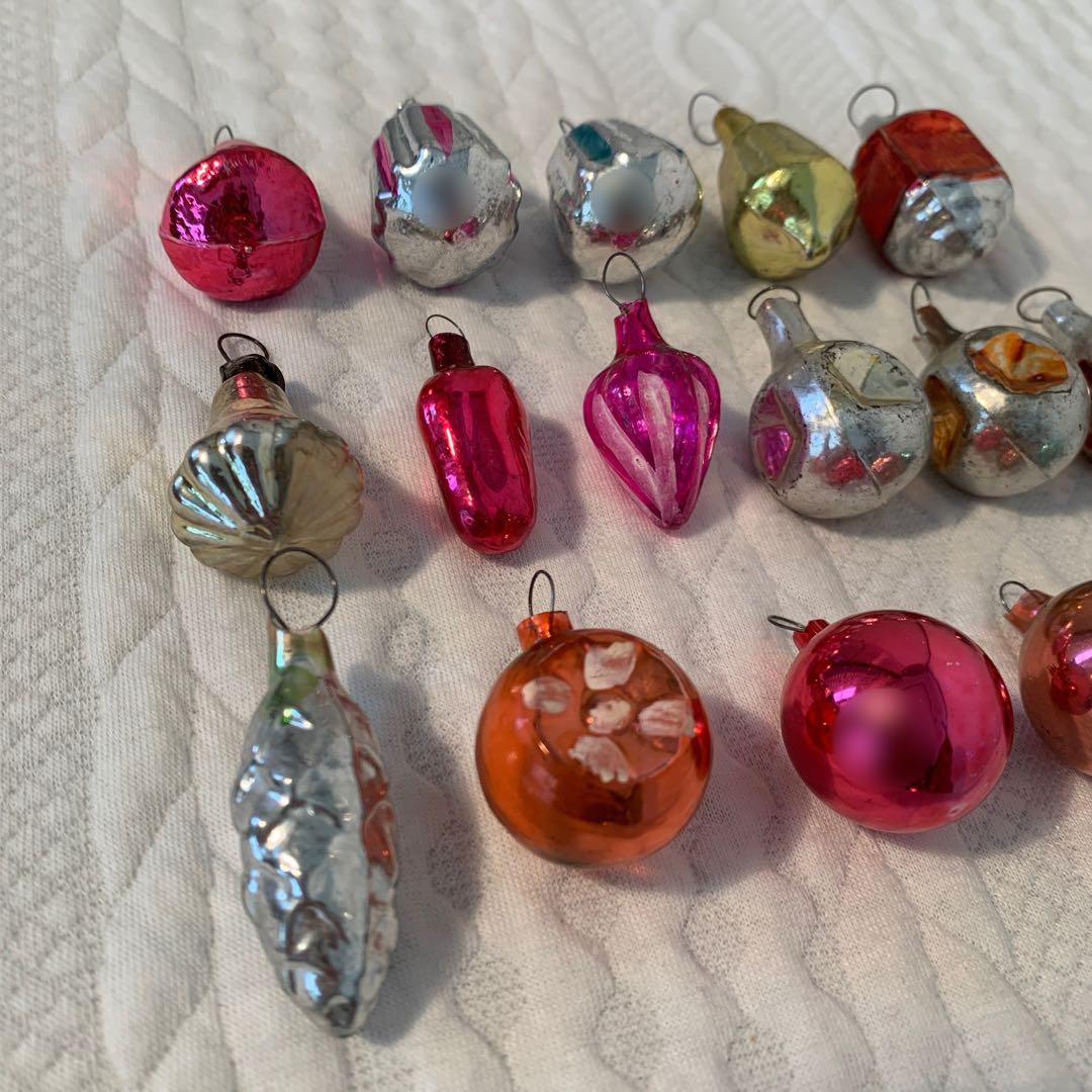 《値下げ》ソビエト ミニガラスオーナメントセット 16個 ヴィンテージ