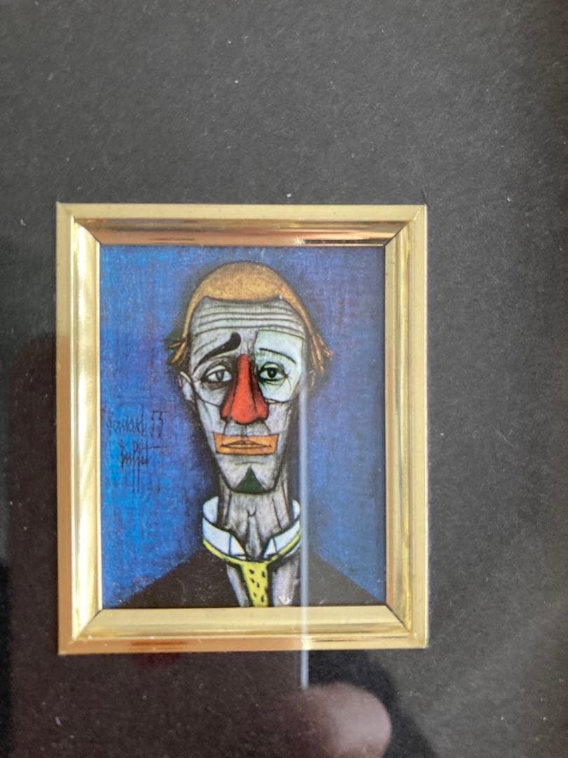 ベルナール・ビュッフェ　ピエロ⭐︎ 人物画　道化師　ミニサイズ