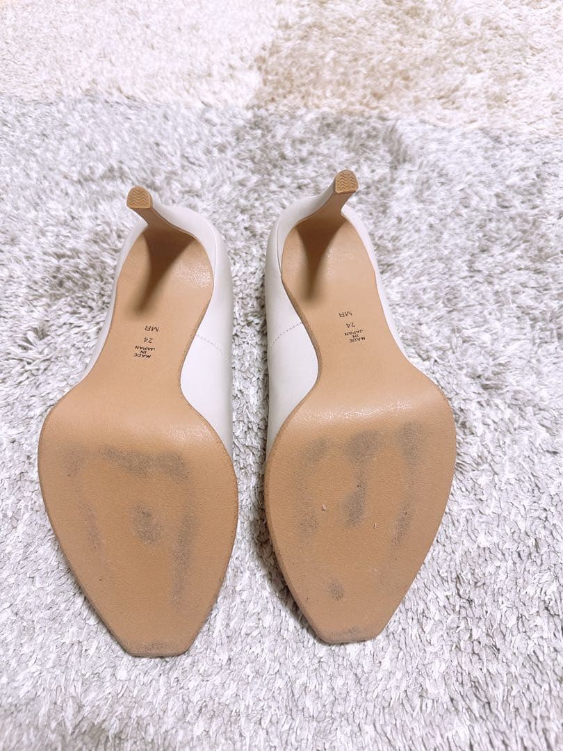 ダイアナ スタッズ付き　オープントゥ　パンプス　24.0cm レザーハイヒール