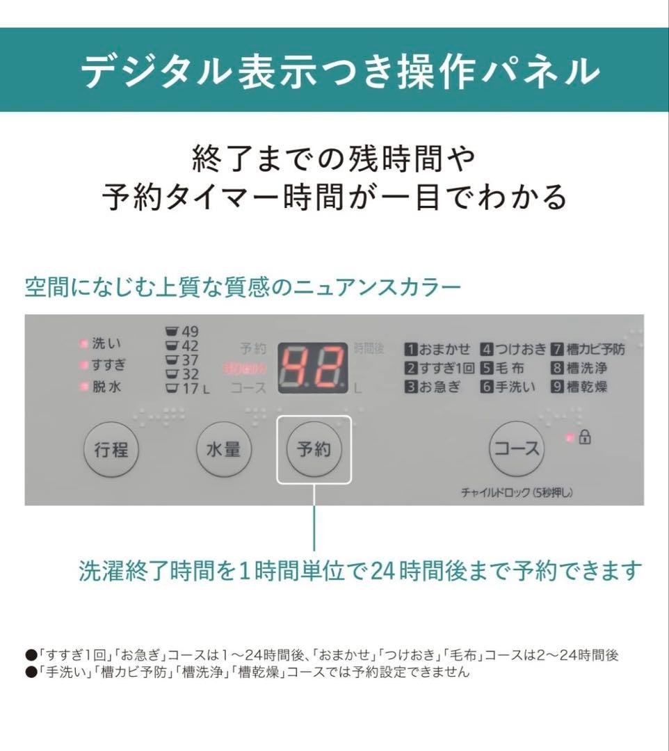 【送料込】Panasonic 縦型洗濯機2023年製　6.0kg ホワイト
