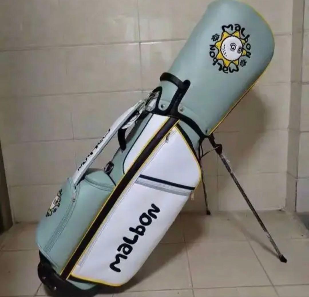 2023新作マルボンゴルフ malbon キャディバッグ 男女兼用 マルボン Malbon Golf キャディバッグ M-9152 4分割トップ 2025年