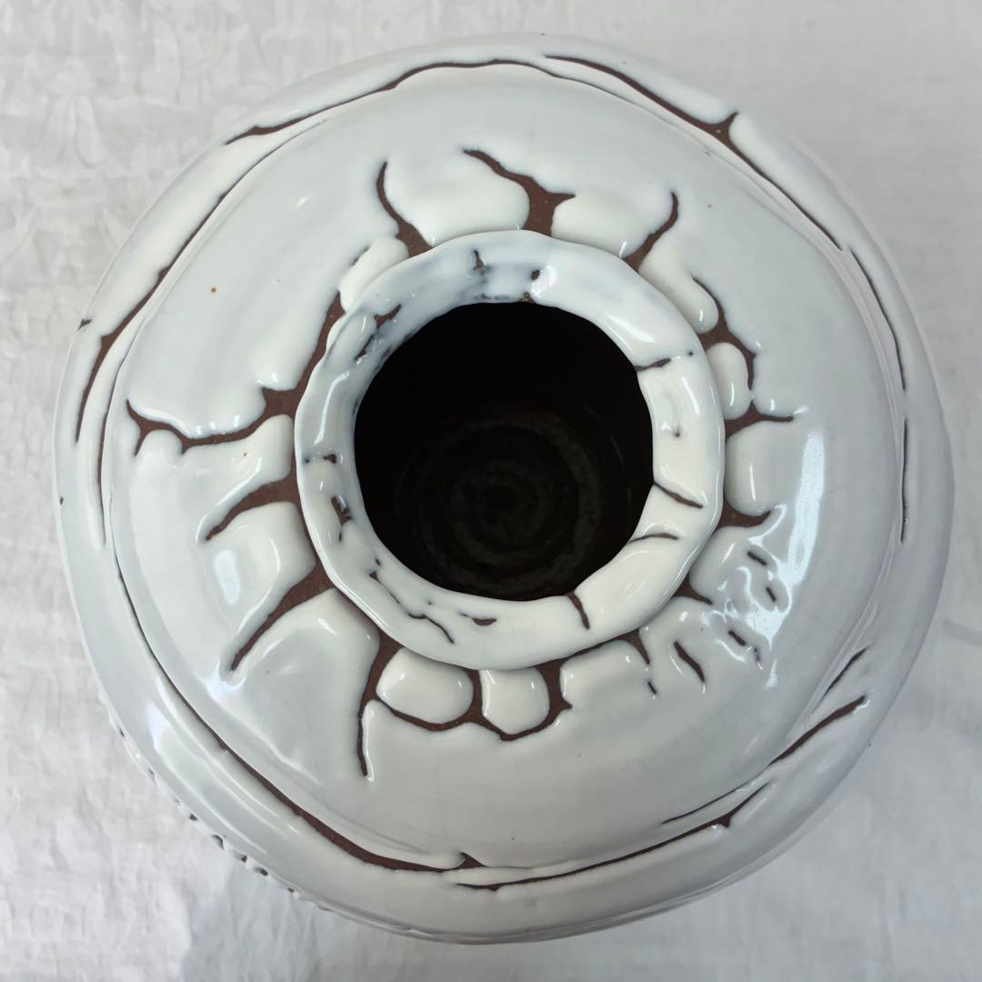 萩焼】椿秀窯 庄 圭一郎 白燿 花生 花瓶 飾り壺 木箱入 - メルカリ