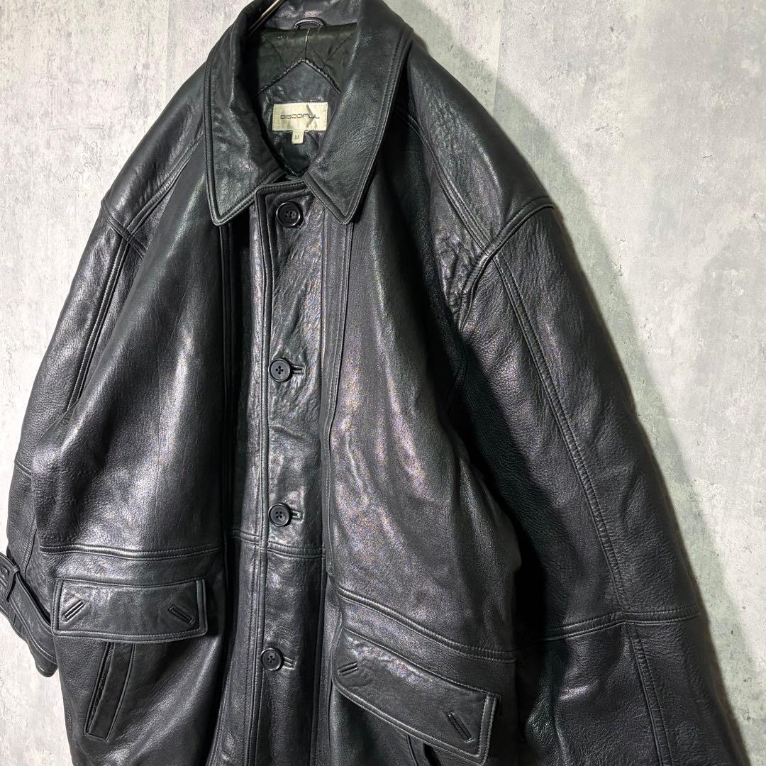 極上 肉厚 羊革 レザー カーコート 黒 中綿 肩パッドなし - メルカリ