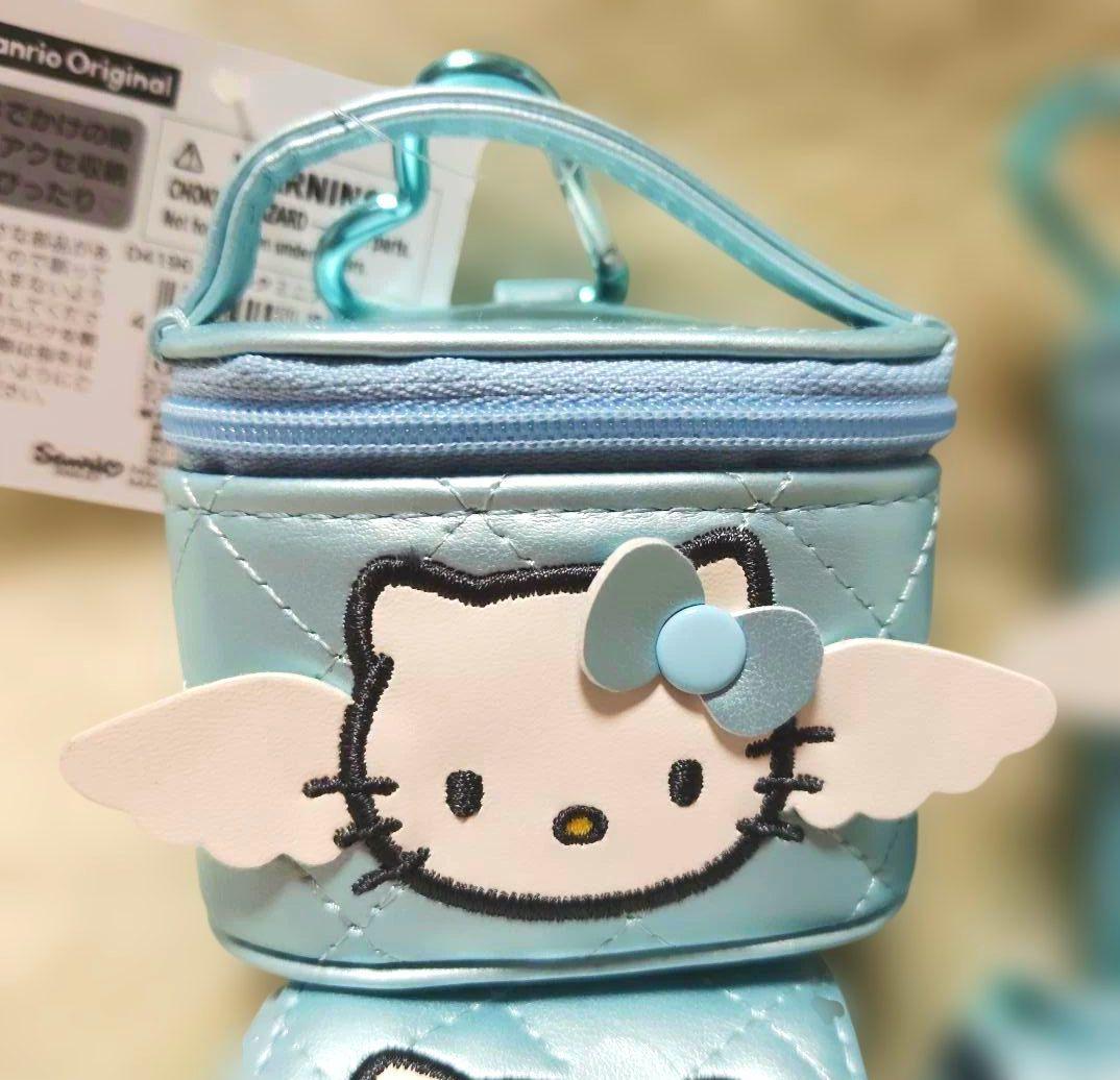 キティミニチュアキルトリュックポーチバニティ形ケース　ウォレット　ミラー　４点