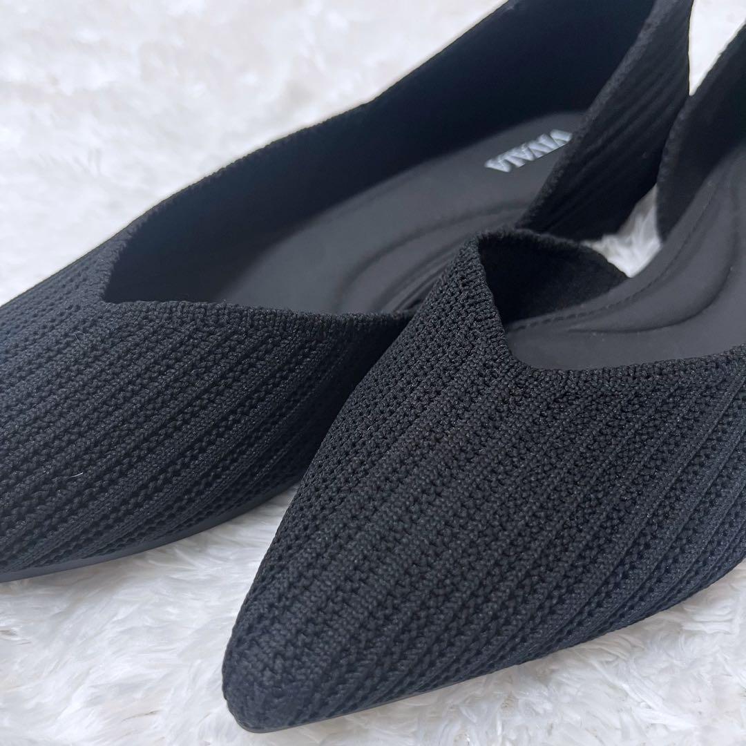 VIVAIAポインテッドトゥVカットフラットシューズ　37(23.5cm)