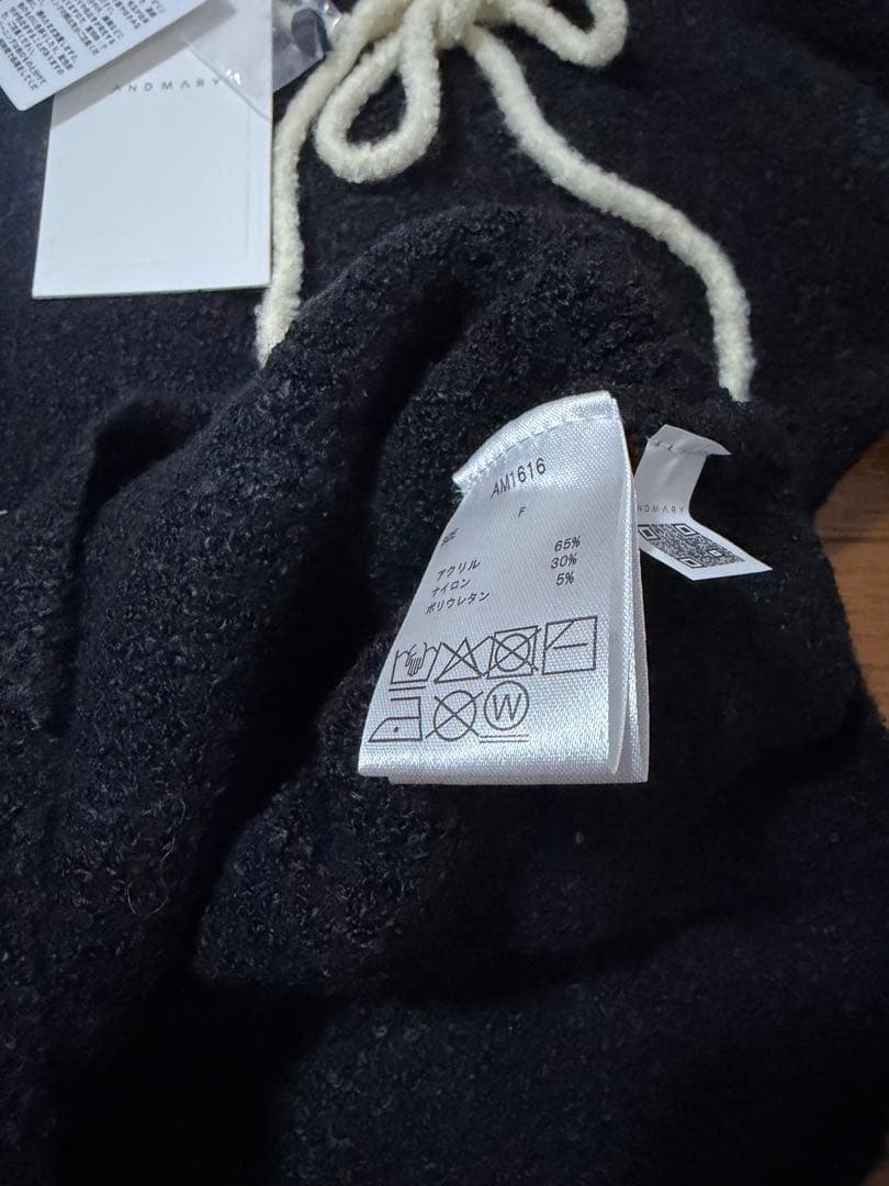 正規品 andmary Flora knit tops black アンドマリー - メルカリ