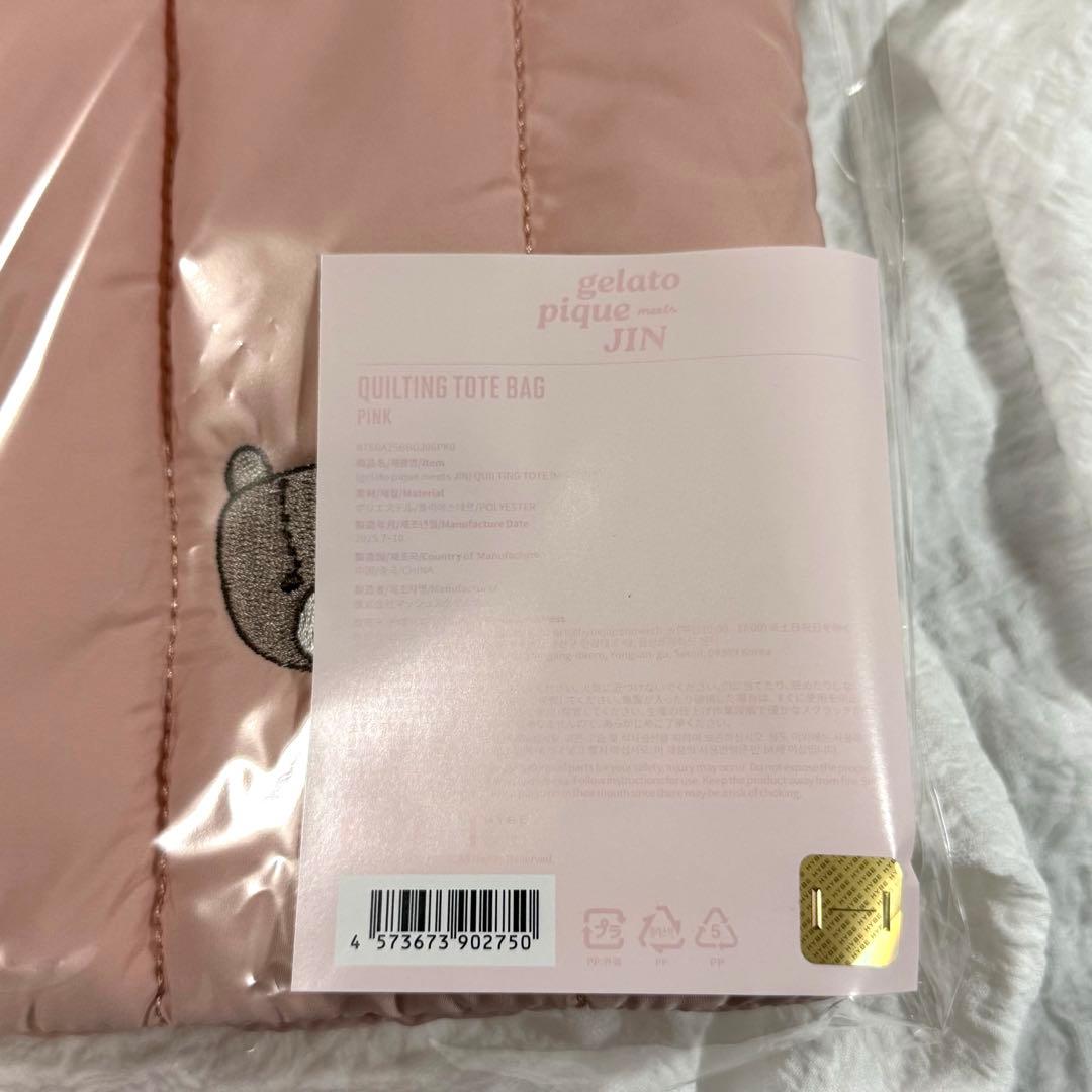 BTS JIN ジェラートピケ トートバッグ ピンク ジン コラボ ジェラピケ