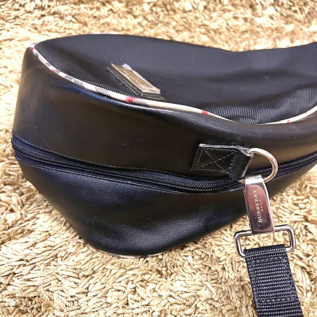 希少 BULBERRY 三陽商会品 ゴルフバッグ クラブバッグ ブラック レザー