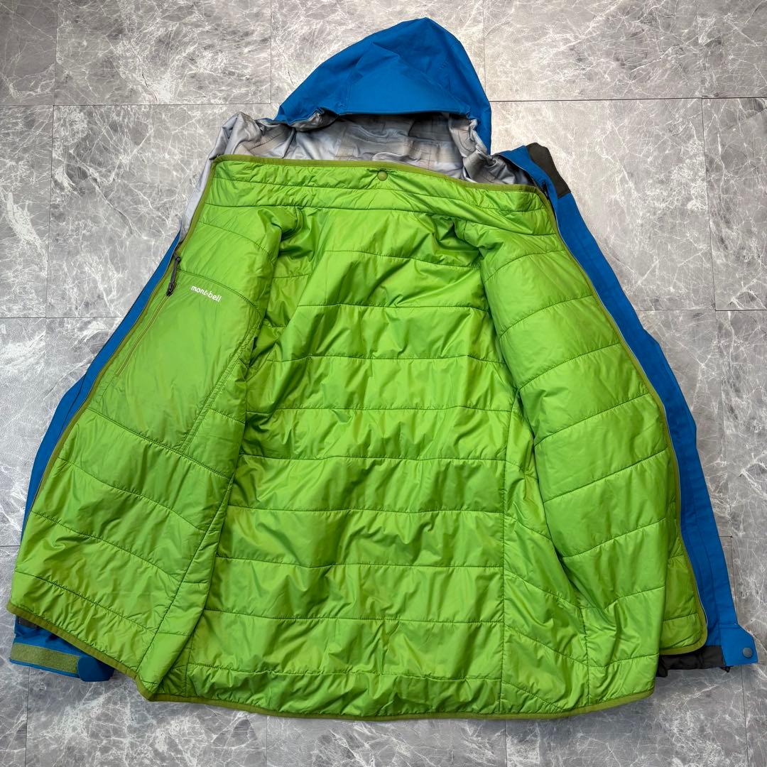 極美品 モンベル 3in1フォールライン パーカー ハードシェル ダウン M