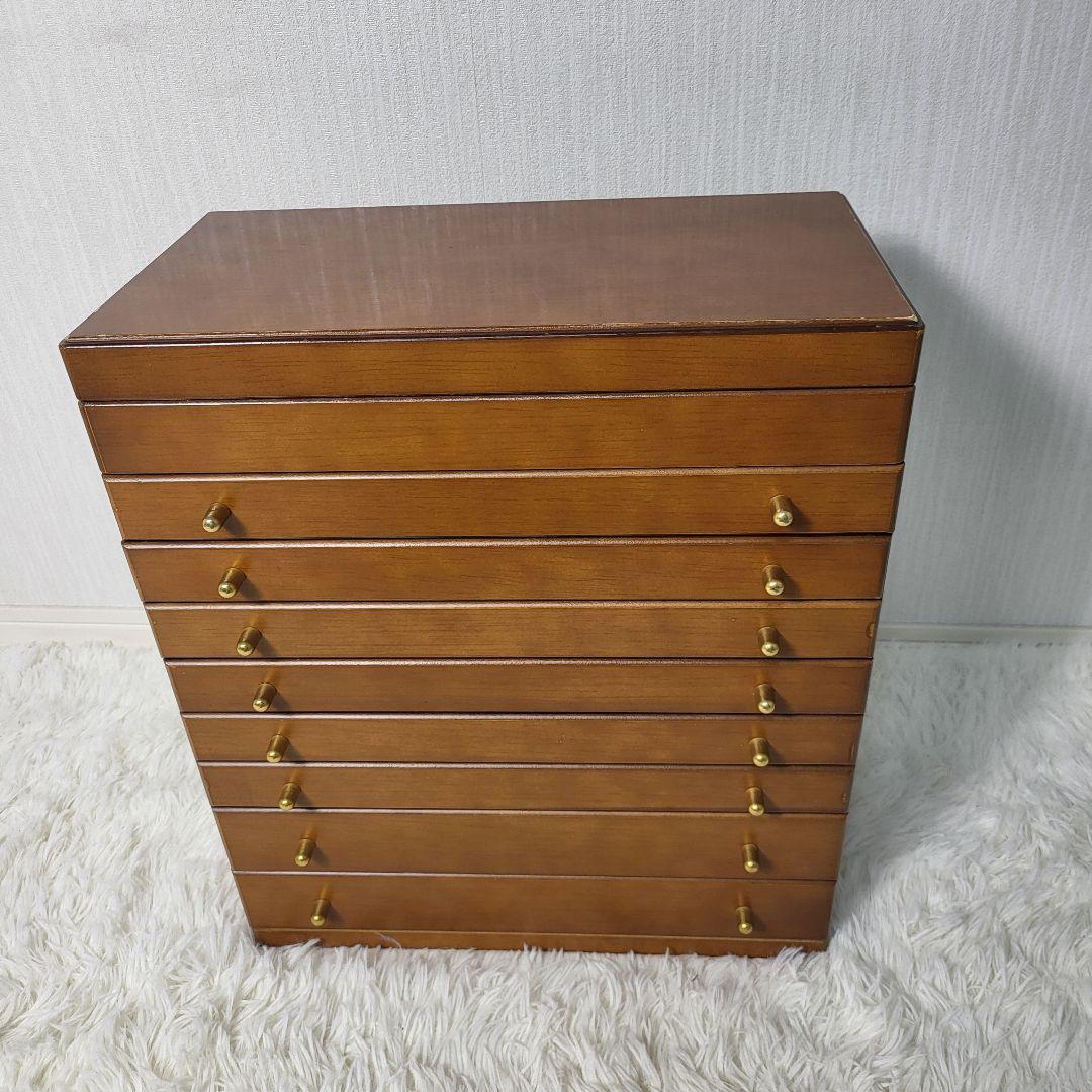 【希少】レトロ ヴィンテージ 9段ジュエリーボックス ミラー付き vnsz-710z_02.jpg