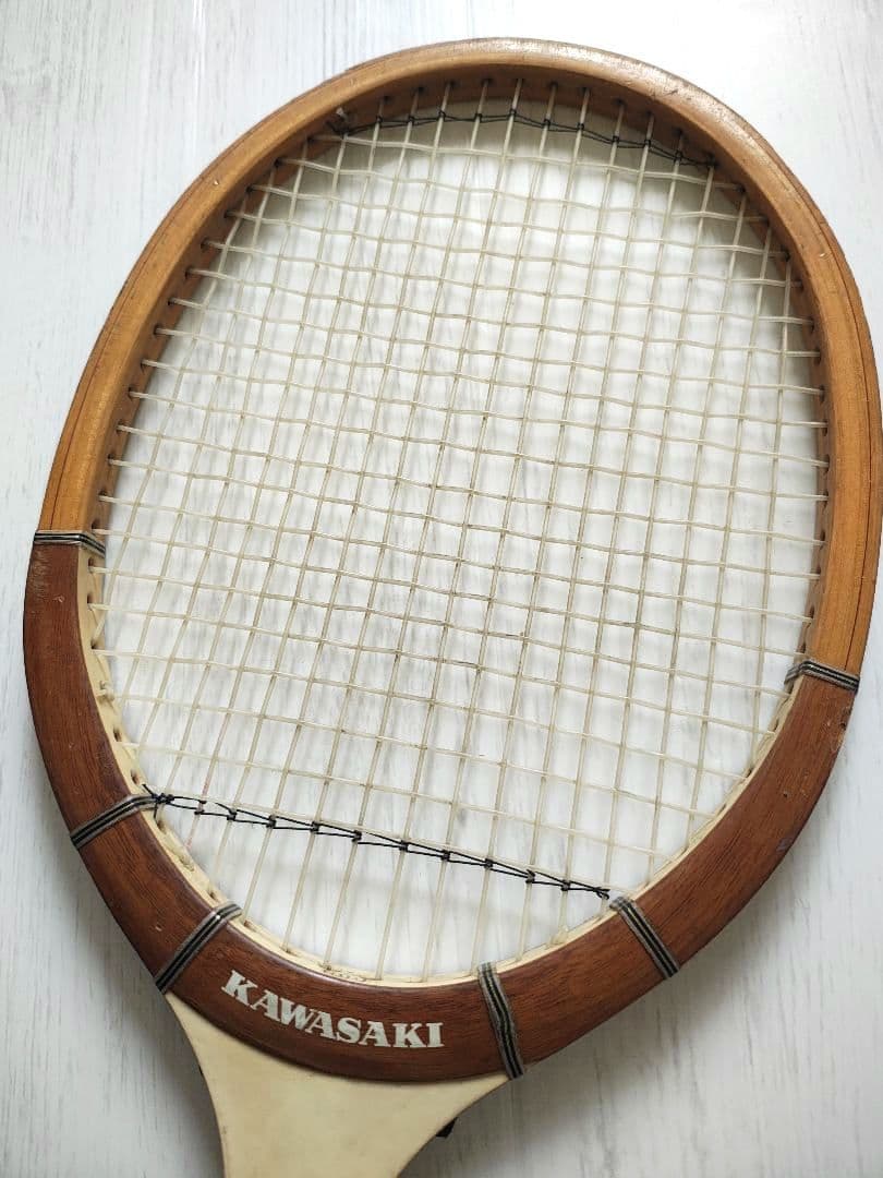 カワサキ木製テニスラケットNo.150 当時物 ヴィンテージ 昭和レトロ
