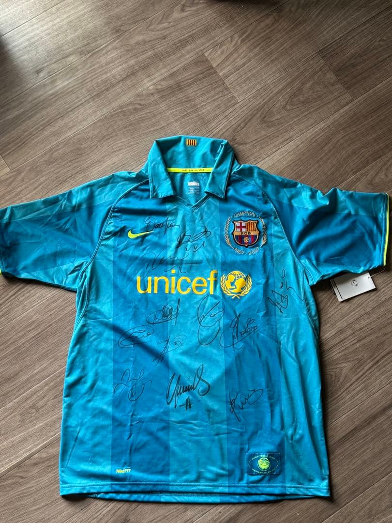 【2008〜2009シーズンFC Barcelona サイン入りユニフォーム】 2008-2009 - Rare Barcelona Away Soccer Jersey - Sextuple Season