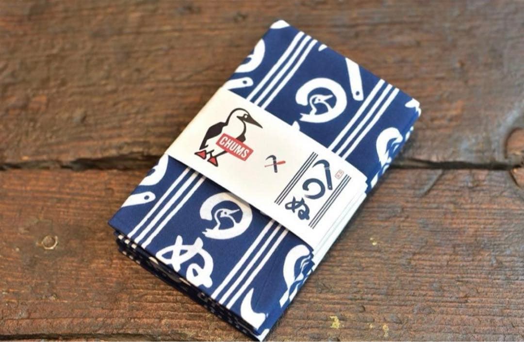 ★完売希少新品CHUMSチャムス表参道8周年記念かまわぬコラボ手拭いネイビー