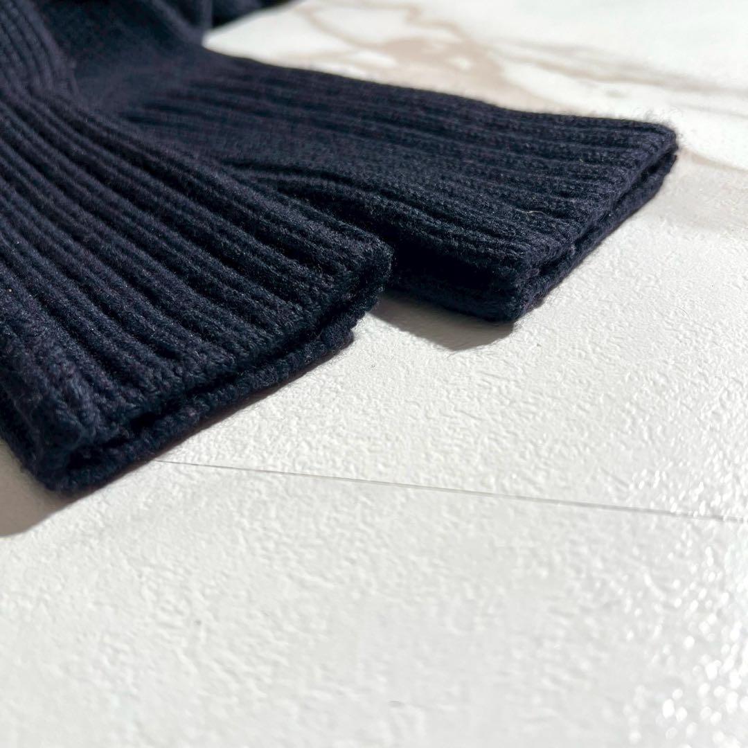 鎌倉シャツ スタンドカラーカーディガン ウール サイズ40 ネイビー