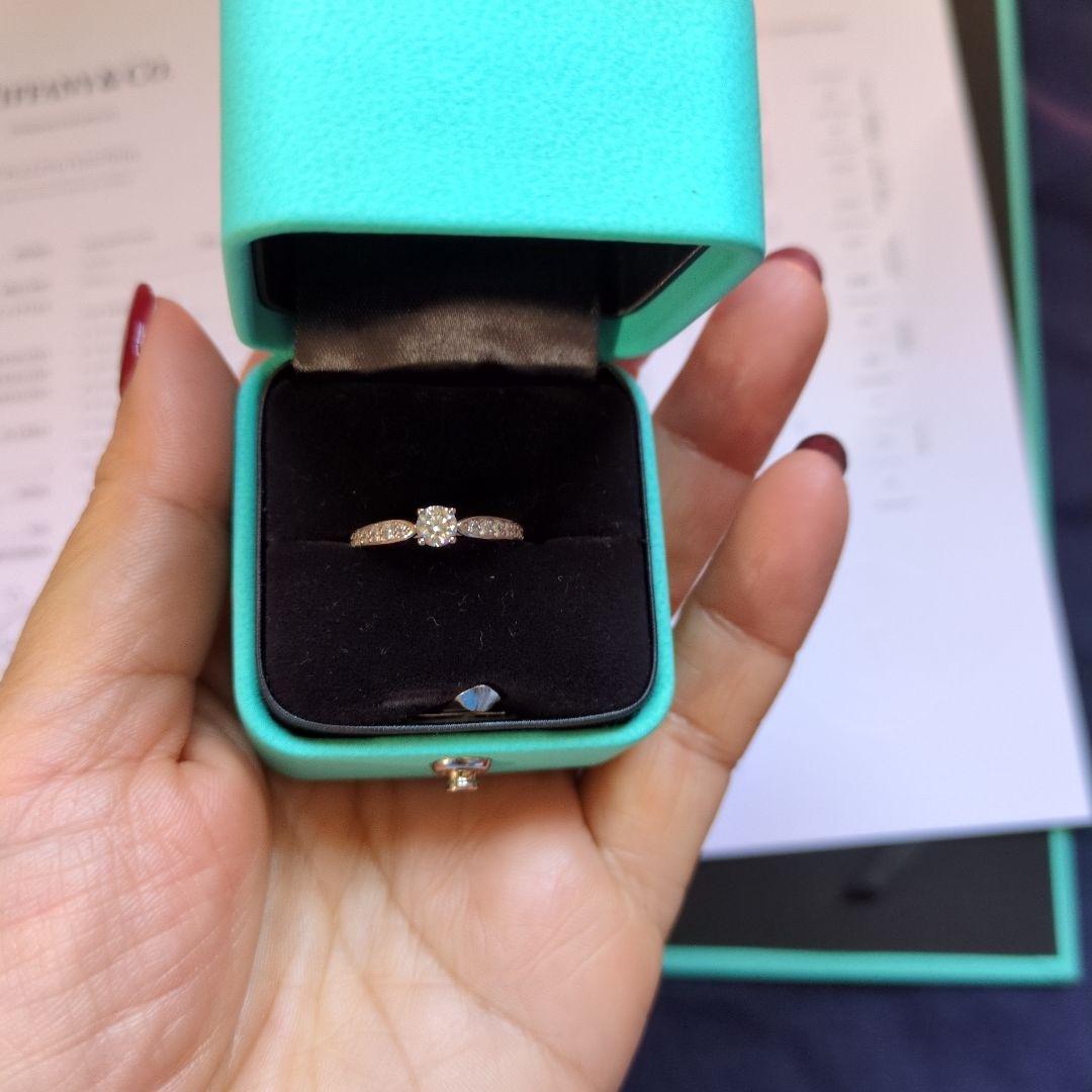 ティファニー ハーモニーリング 0.25ct 8号 pt950 美品 鑑定書
