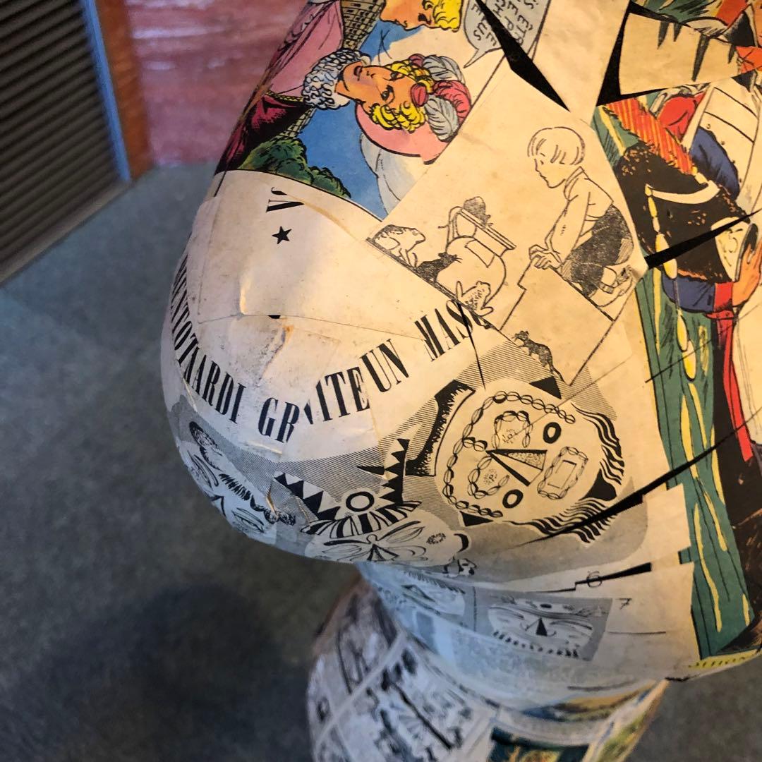 夢八トルソー　フランスの少女紙貼ったトルソー マネキン　ボディーコミックアート