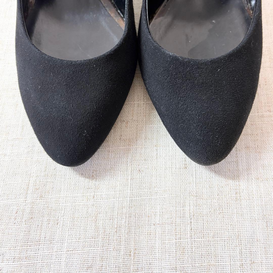極美品☆銀座かねまつ ハイヒール パンプス スエード Dウィズ 24cm